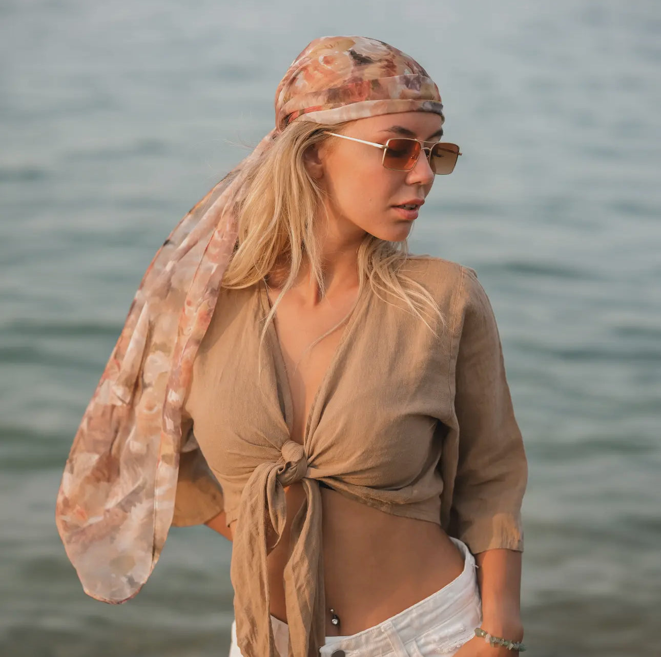 Linen Crop Top Wrap