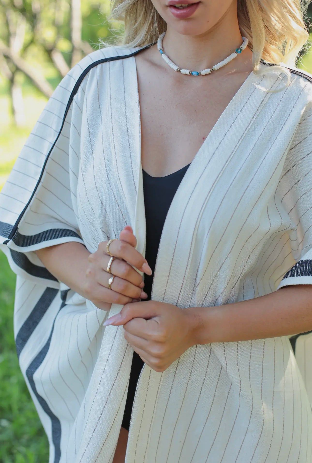 Striped Kimono and Cover Up